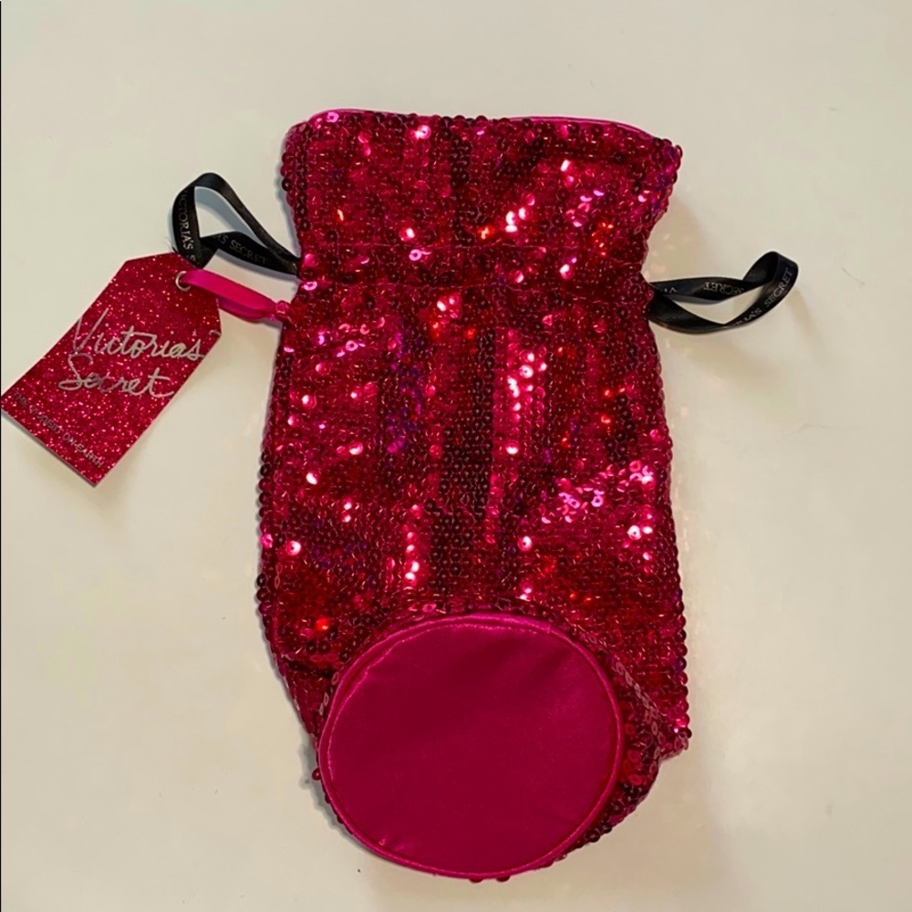NWT Victoria’s Secret pink sequins bag with string